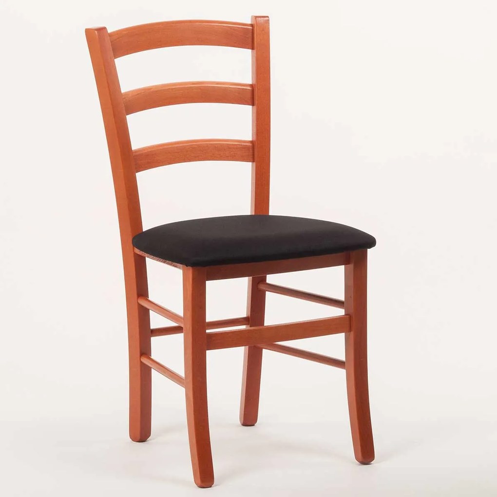 Stima stolička PAYSANE s čalúneným sedákom Vyberte odtieň ->: Čerešňa, Vyberte látku ->: LUX Čierna 23