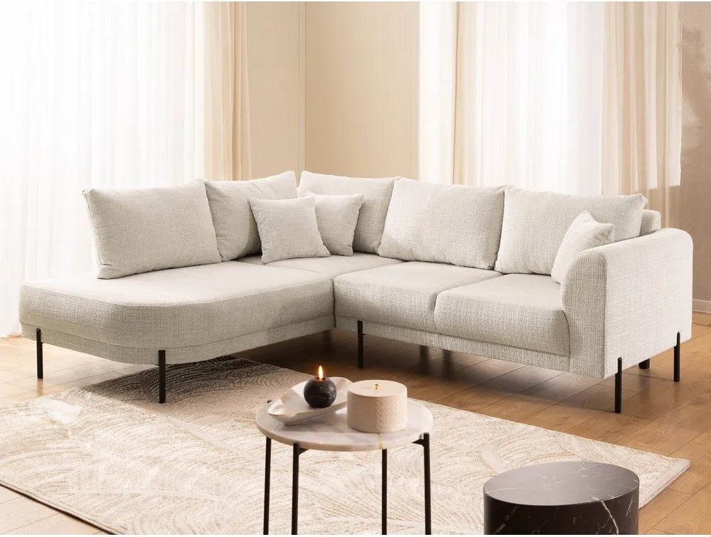 Béžová ženilková rohová pohovka (ľavý roh/do L) Mauris – Ropez