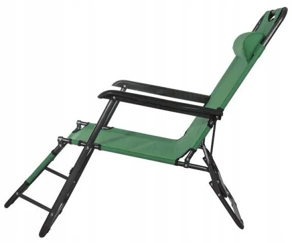 SPRINGOS Záhradné polohovacie kreslo SPRINGOS RELAX zelené