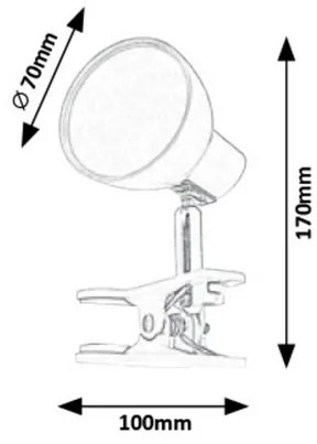 Rabalux NOAH LED lampička s klipom 5W | 360lm | 3000K - modrá