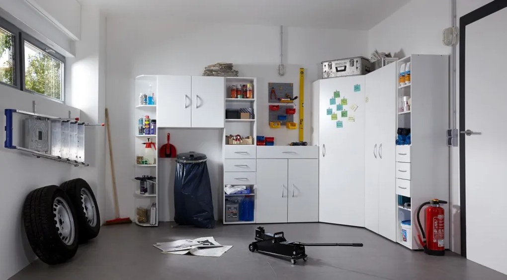 Skriňa s deleným priestorom Multiraum, 80 cm, biela