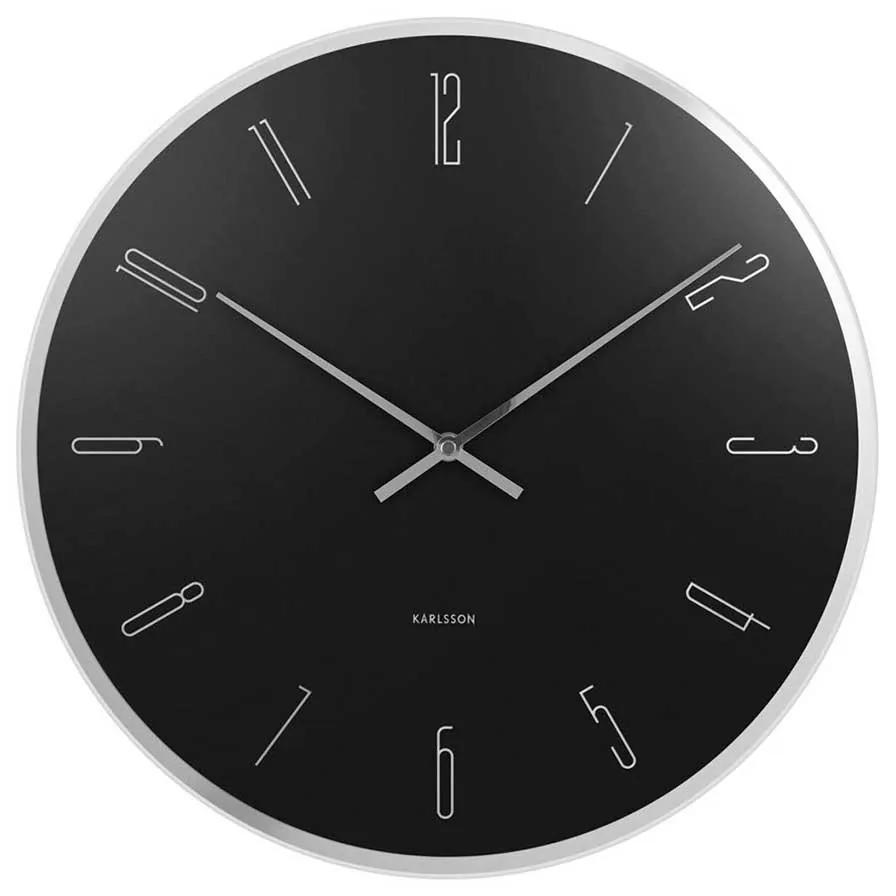 Nástenné hodiny Mirror Numbers čierne 40 x 40 cm