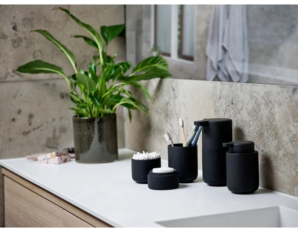 Čierna kameninová dóza s vekom Zone UME