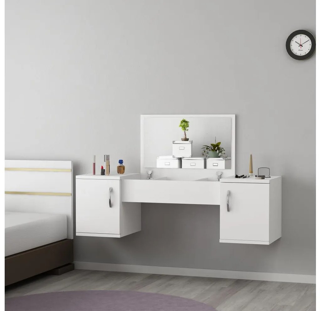 Toaletný stolík MERCAN 39x100 cm biela