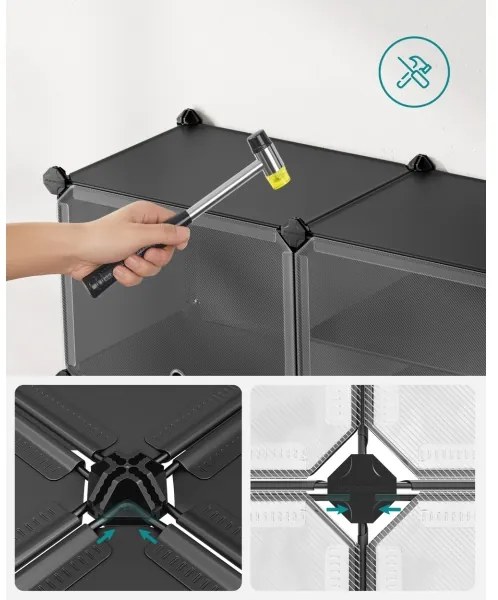 Modulárny regál s priehradkami BOXIFY čierny