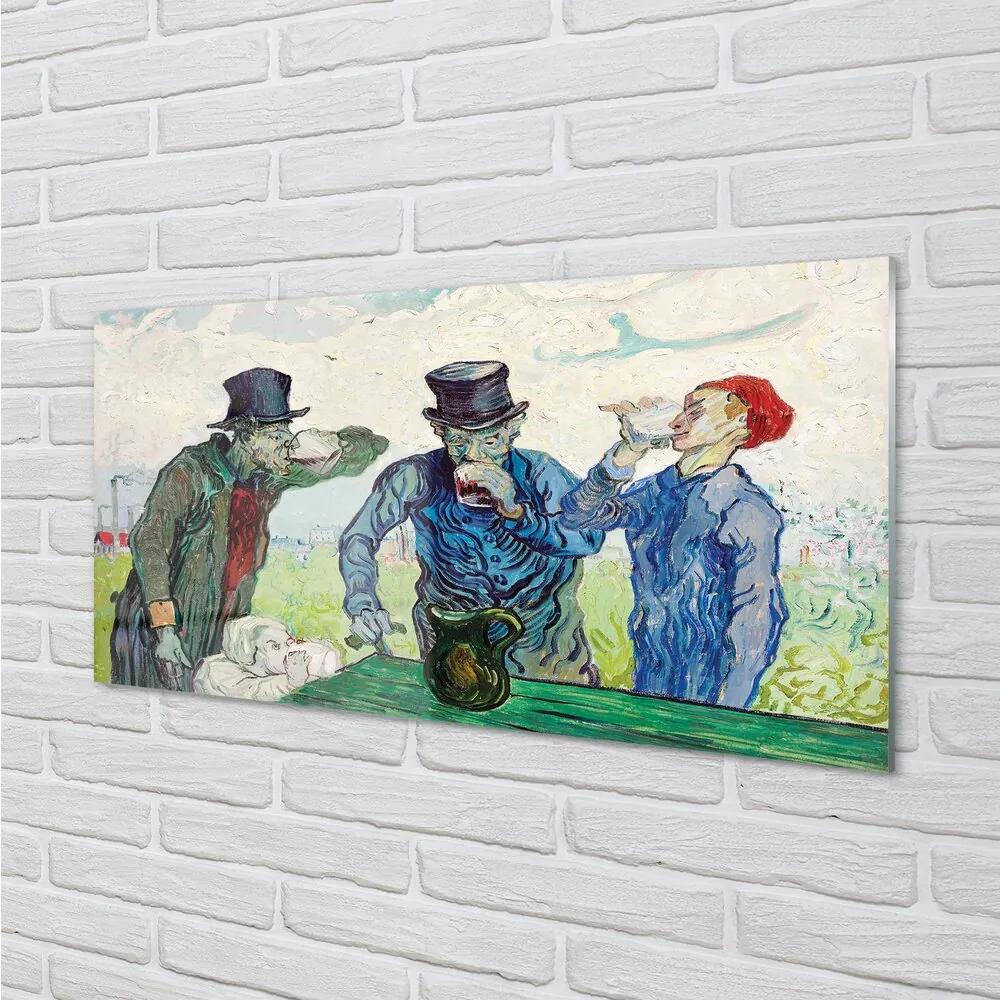 Obraz na skle Umenie muži stretnutie 120x60 cm