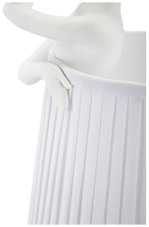 Biela stolová lampa s textilným tienidlom (výška 62,5 cm) Ballet – Mauro Ferretti