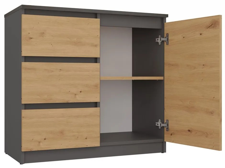 Komoda so zásuvkami 80 cm dub artisan/antracit