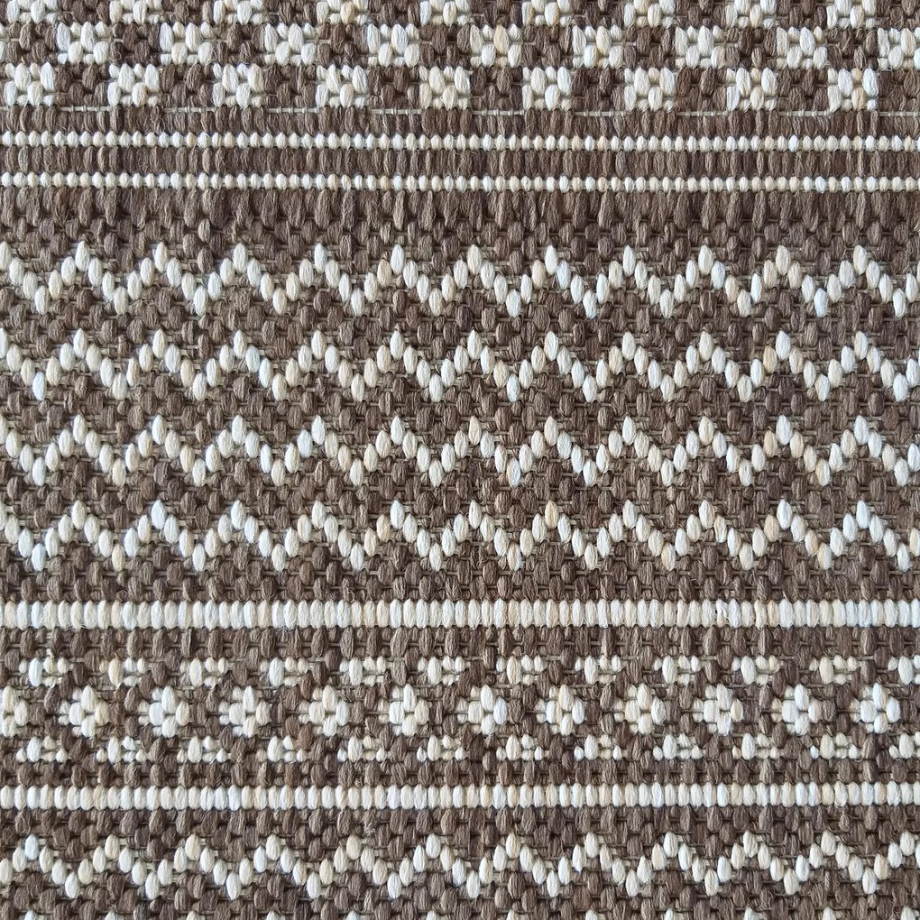 DY Hnedý obojstranný koberec s geometrickým vzorom Zara 12 Rozmer: 200x290 cm