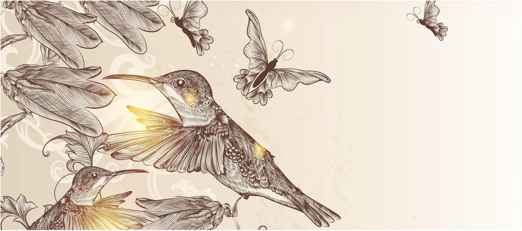 Obraz - Kolibríky (120x50 cm)