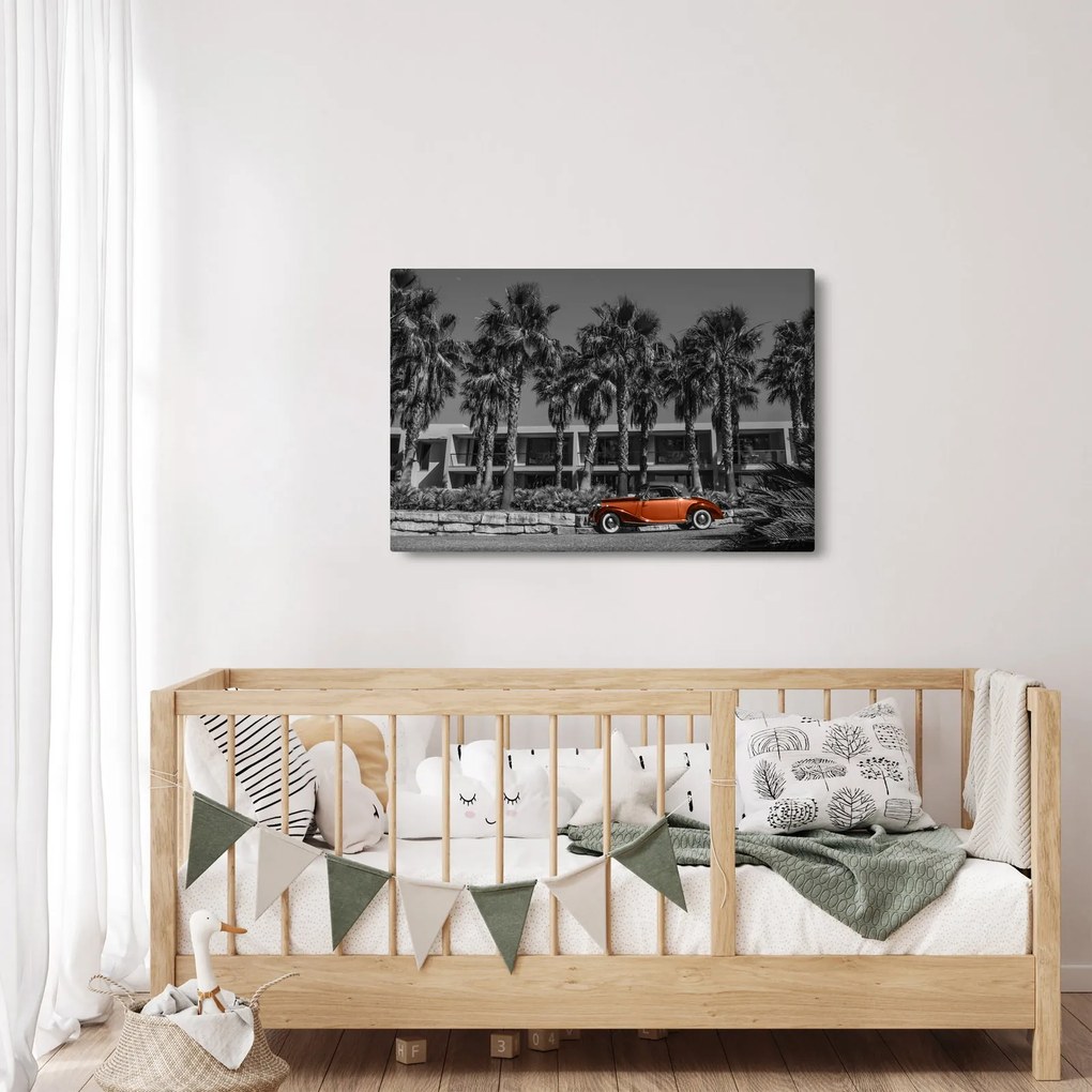Obraz - Retro červené auto (90x60 cm)