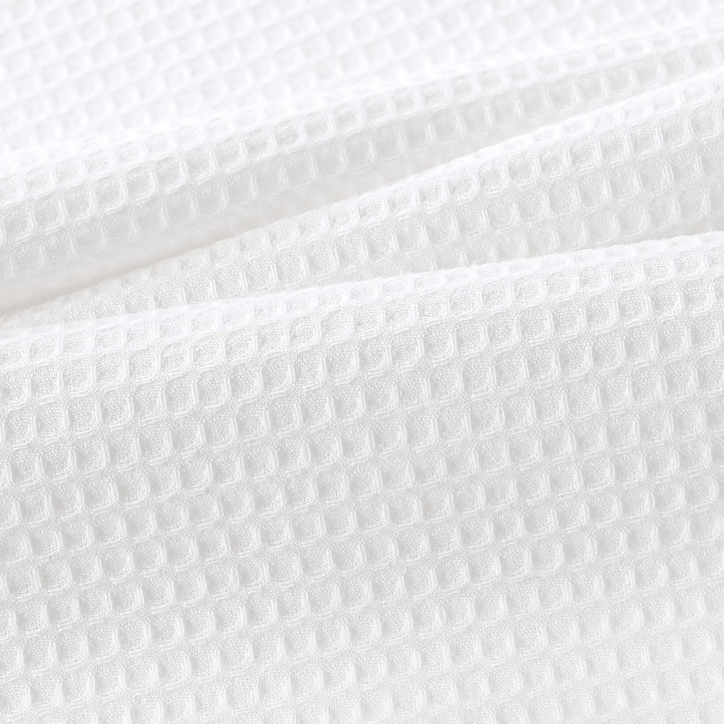 Goldea vianočná kuchynská vaflová utierka s výšivkou - baňky na vetve na bielom 50 x 70 cm