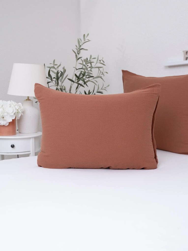 Mušelínová obliečka na vankúš 50 × 70 cm - Alexia terakota