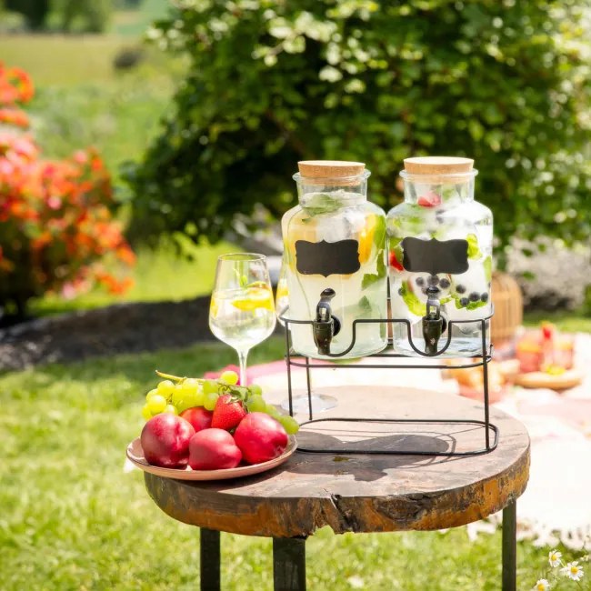 Sada dvoch džbánov ALLOS s kohútikmi na stojane 997994 2x2L