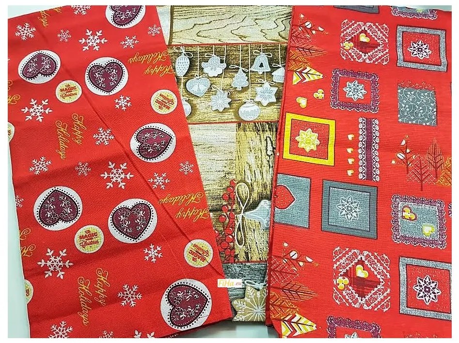 Kuchynská utierka Vianočný motív Bavlna 50x70 cm 3ks