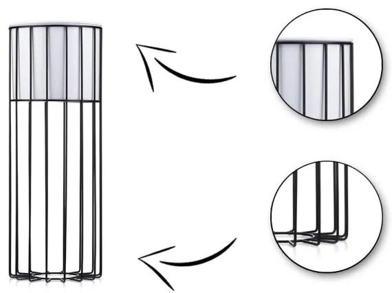 Kovový kvetináč LOFT 55x20 cm čierna/biela