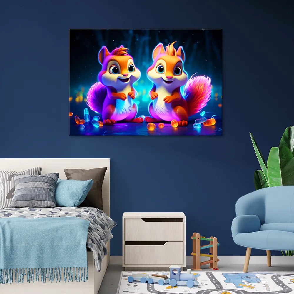 Gario Obraz na plátne Farebné veveričky Rozmery: 60 x 40 cm