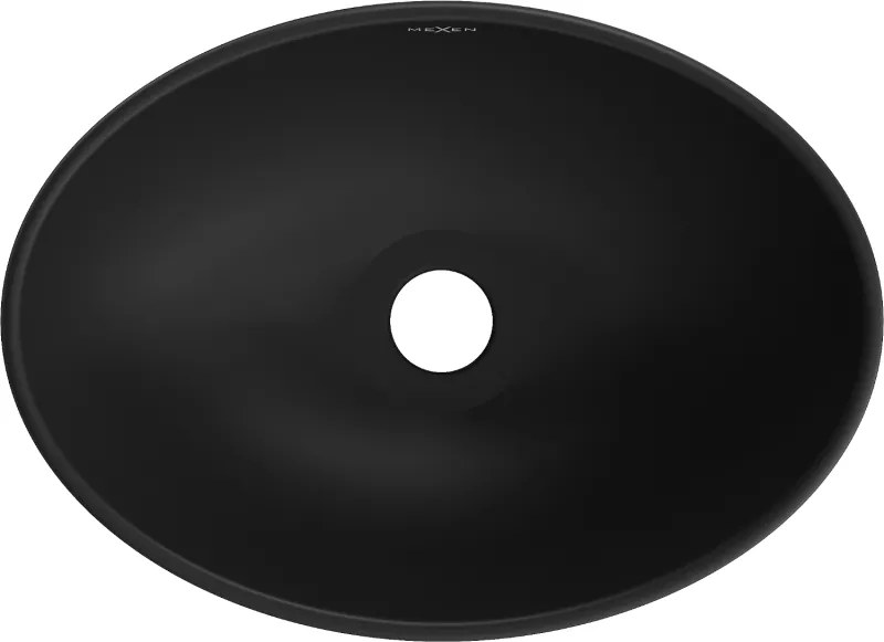 Mexen Elza, keramické umývadlo na dosku 405 x 330 mm, čierna matná-zlatá, 21014026