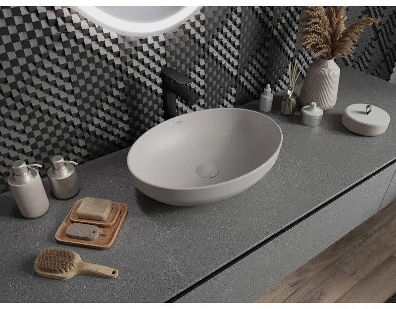 Mexen Cornelia, umývadlo na dosku 50 x 36 cm, sivá matná, 21885067