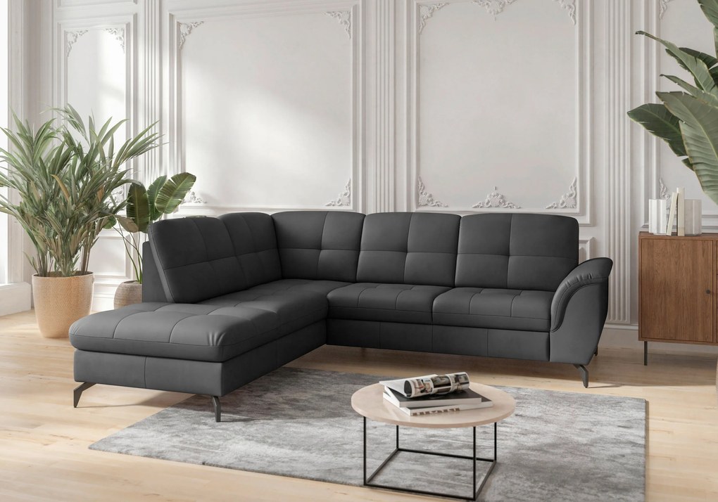 XXXLutz ROHOVÁ SEDAČKA, textil, koža, čierna Sit & More - Sedačky - 00014401631Z