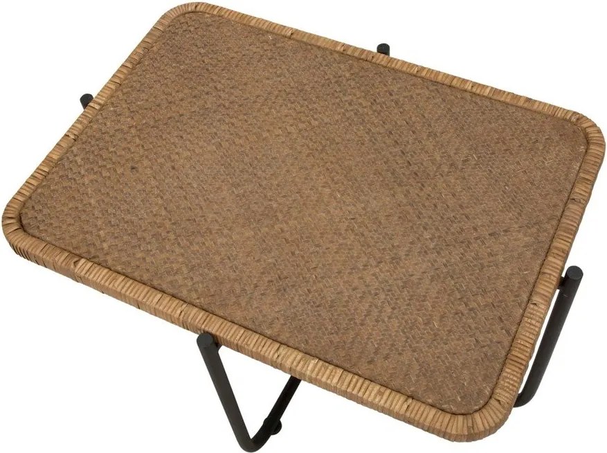 Čierny/v prírodnej farbe ratanový konferenčný stolík 55x75 cm Cebu – Mauro Ferretti