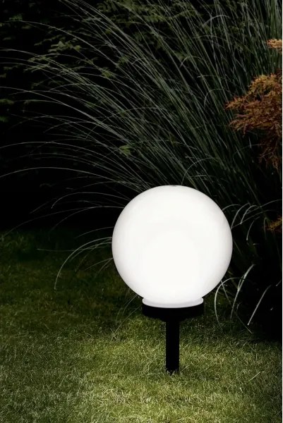 LED solárna lampa LED/1,2V 6500K 200 mAh pr. 25 cm IP44 biela/čierna