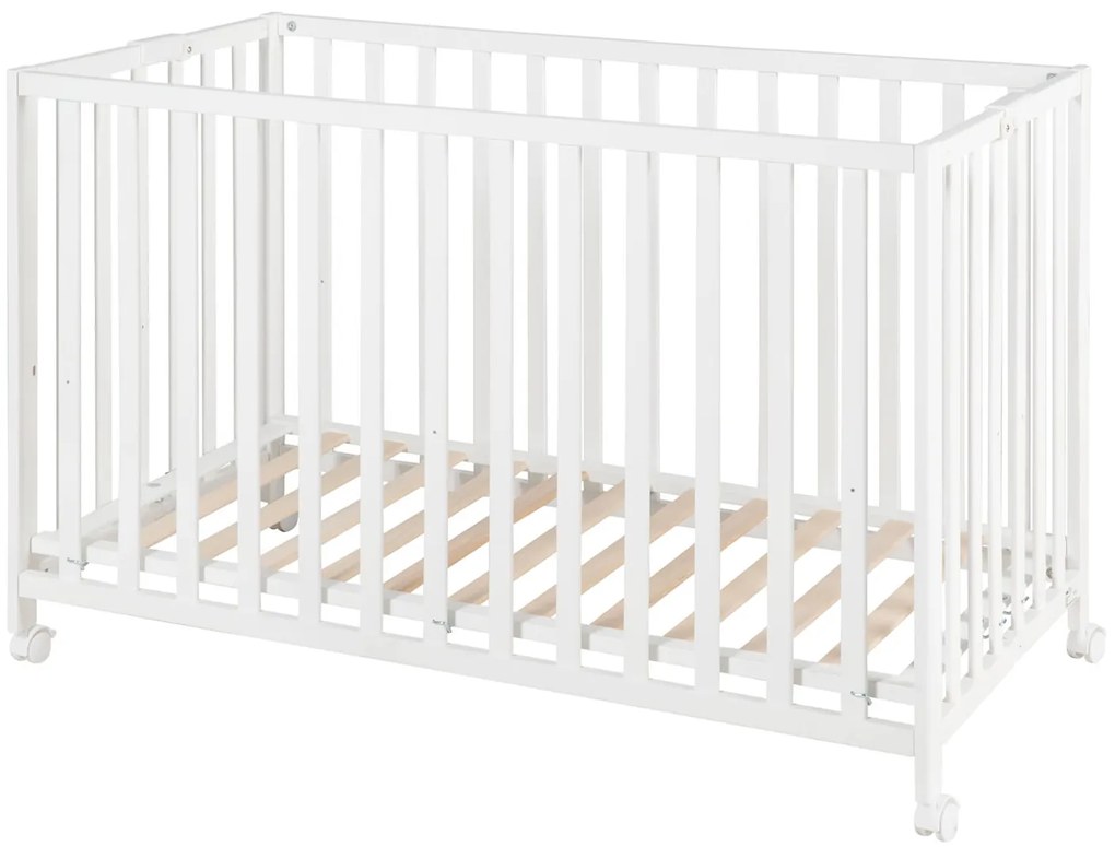 roba Detská skladacia postieľka, 60 x 120 cm (biela) (100340863)