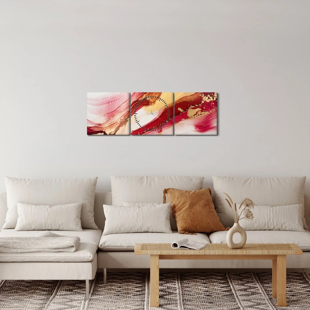 Obraz - Abstrakcia (s hodinami) (90x30 cm)
