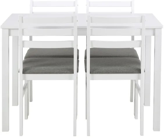 Sada jedálenského stola s 4 stoličkami EMILY, biela