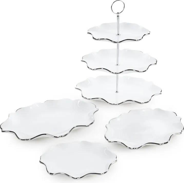 Dekorstudio Dekoratívna misa AUREN 30x21 cm - biela