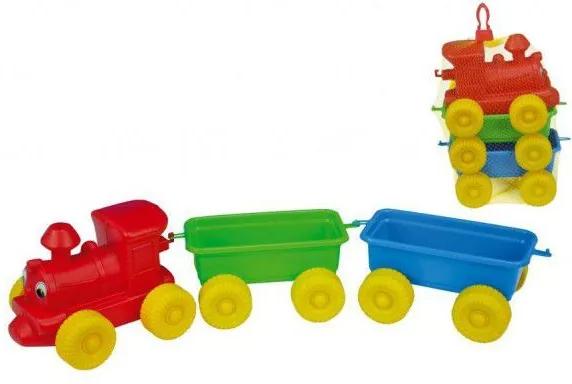 Vlak + 2 vagóny plast 60cm v síťce