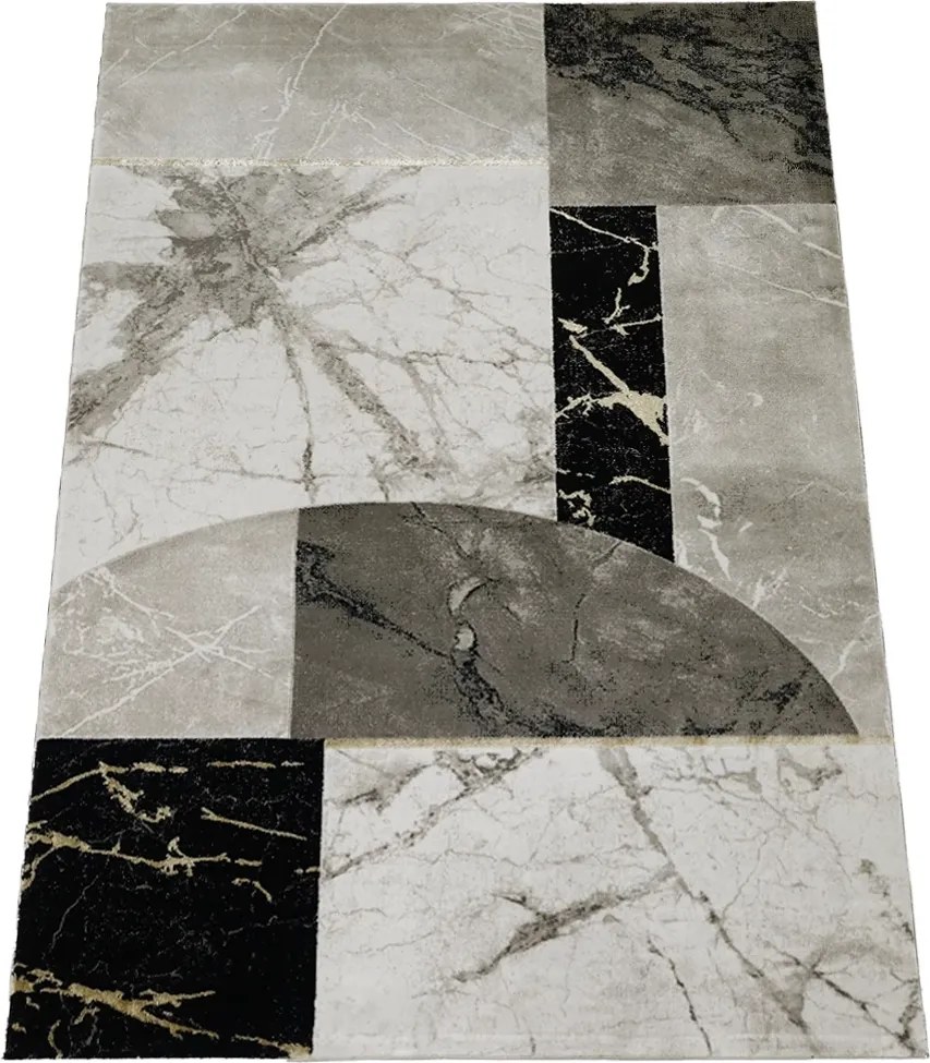 Koberec Gloria 3672 GOLD – sivý, hnedý a čierny obdĺžnik Rozmer: 180x260 cm