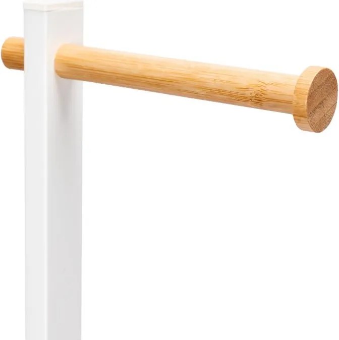 Erga Gasa, držiak na toaletný papier so zásobníkom na postavenie 62cm, biela-prírodná hnedá, ERG-YKA-P.GASA-WHT