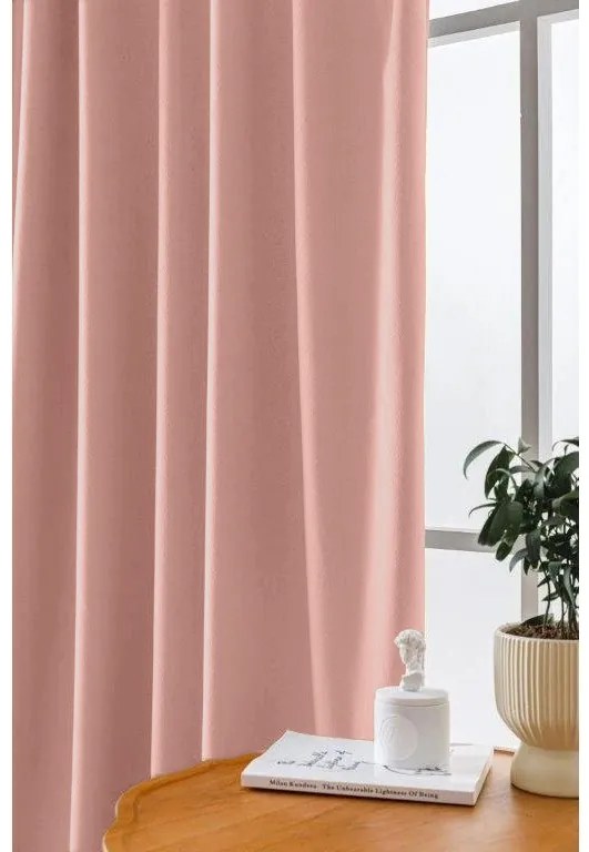 Zatemňovací záves VELVET 140x250 cm, ružový Zavesenie: Kovové krúžky