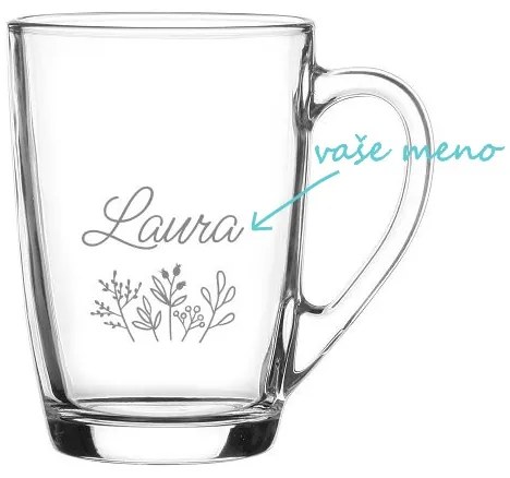 Personalizovaný hrnček s rastlinkami a menom 300 ml