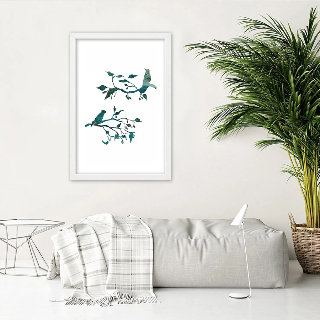 Gario Plagát Vtáky na konároch Farba rámu: Bez rámu, Rozmery: 30 x 45 cm