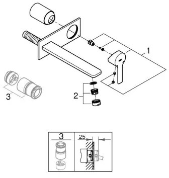 GROHE 23444AL1 - Umývadlová batéria LINEARE 207 mm grafit