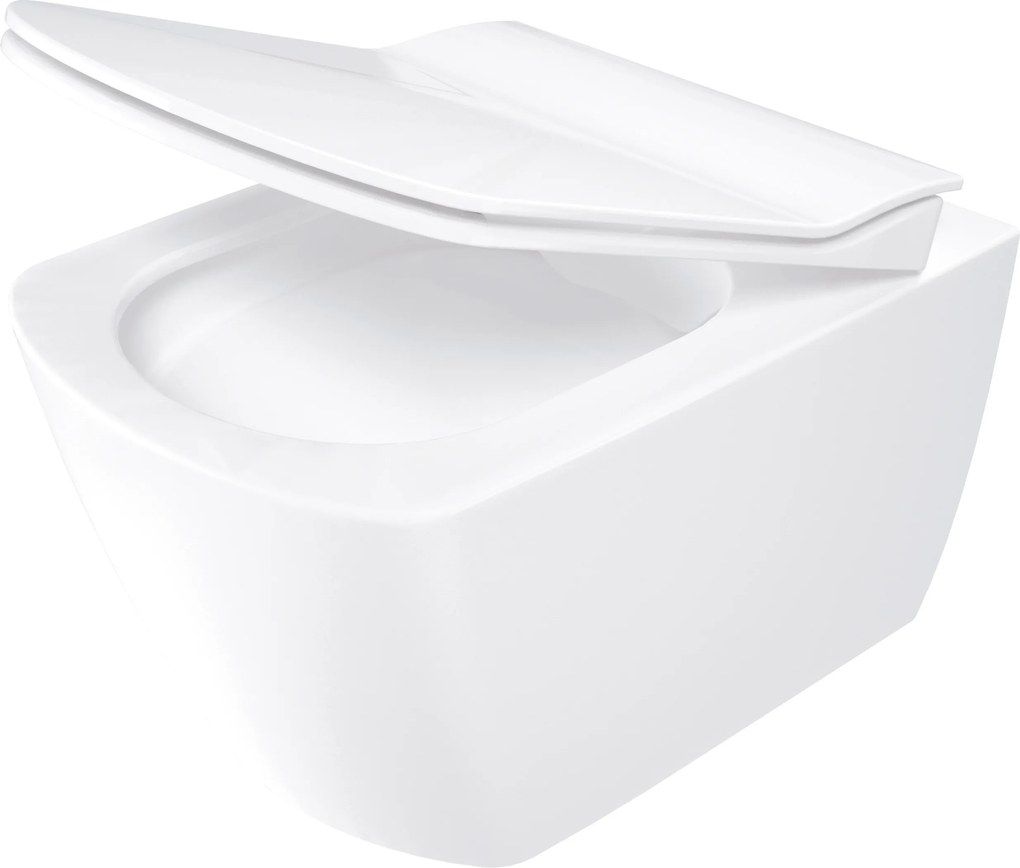 Deante Závesný WC komplet bez okraja s funkciou bidetu Blur - CDZ 6WNW, vrátane SoftClose sedadla, biela/čierna