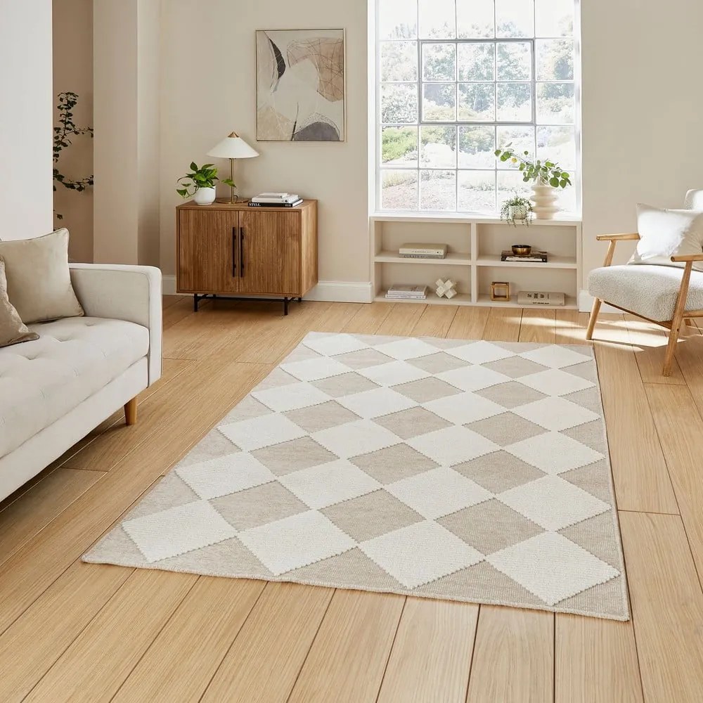 Bielo-béžový prateľný koberec 160x230 cm Lyna Beige&White – Think Rugs