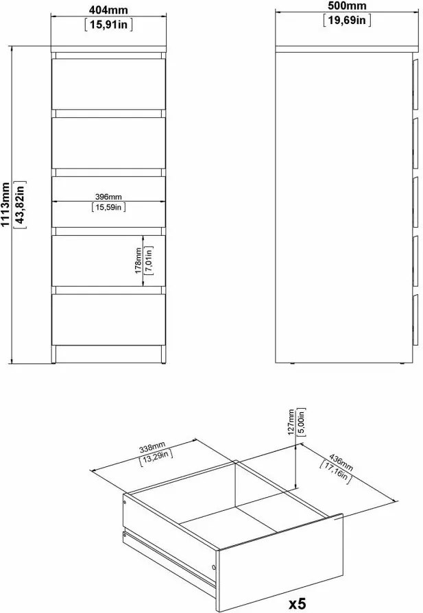 Komoda Simplicitous 233 40 cm čierny mat
