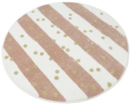 Koberec LIMA M044A krémový / ružový / zlatý kruh