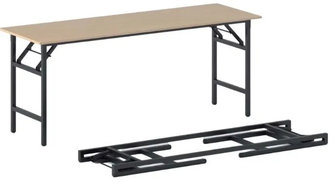 Konferenčný stôl FAST READY, 170x50 cm, čierna podnož, buk