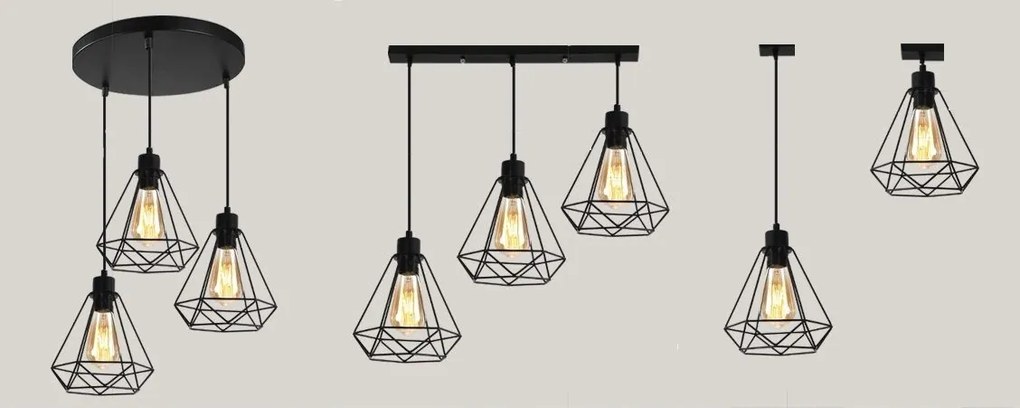Toolight - Stropná lampa Reno 1xE27 180986, čierna, OSW-00011