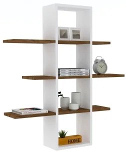 Nástenná polica ARDO 101x96 cm biela/hnedá