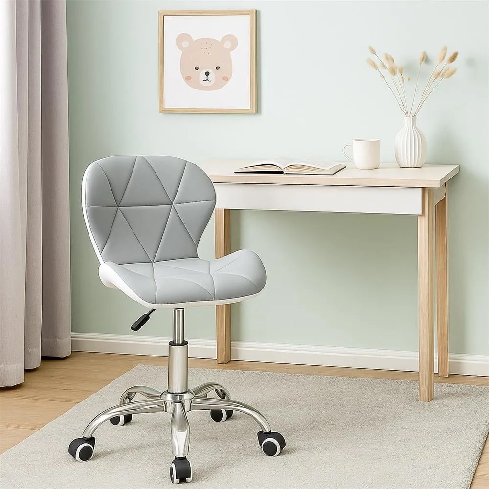Springos kancelárska stolička – otočná stolička na kolieskach pre prácu a štúdium Farba: sivá