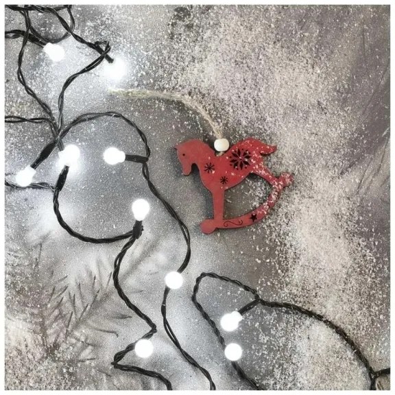 LED vianočný reťazec 300xLED/8 funkcií 35m studená biela