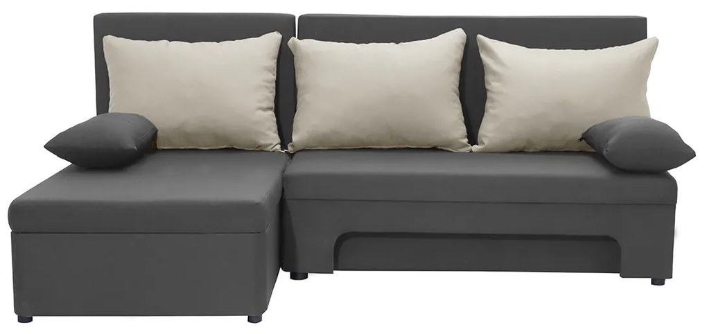 Rohová pohovka s funkciou spania ERIS Sivá/krémová