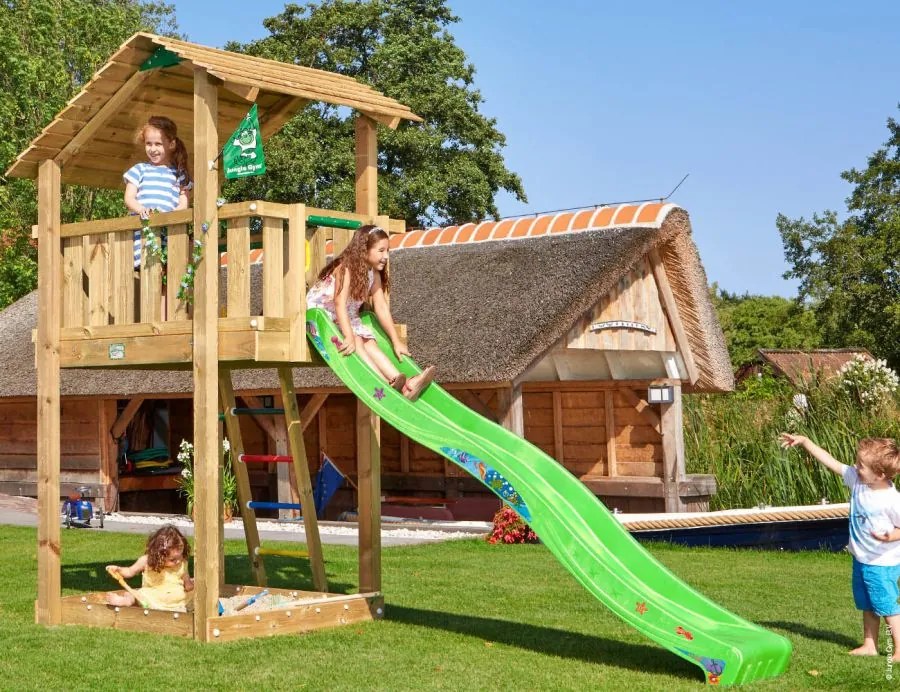 Ihrisko Jungle Shelter so šmykľavkou a modulom 2 Swing Frame 2.0