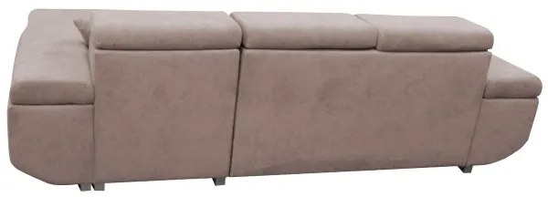 Rozkladacia pravá rohová sedacia súprava v tvare L CASTELO, béžová, s úložným priestorom