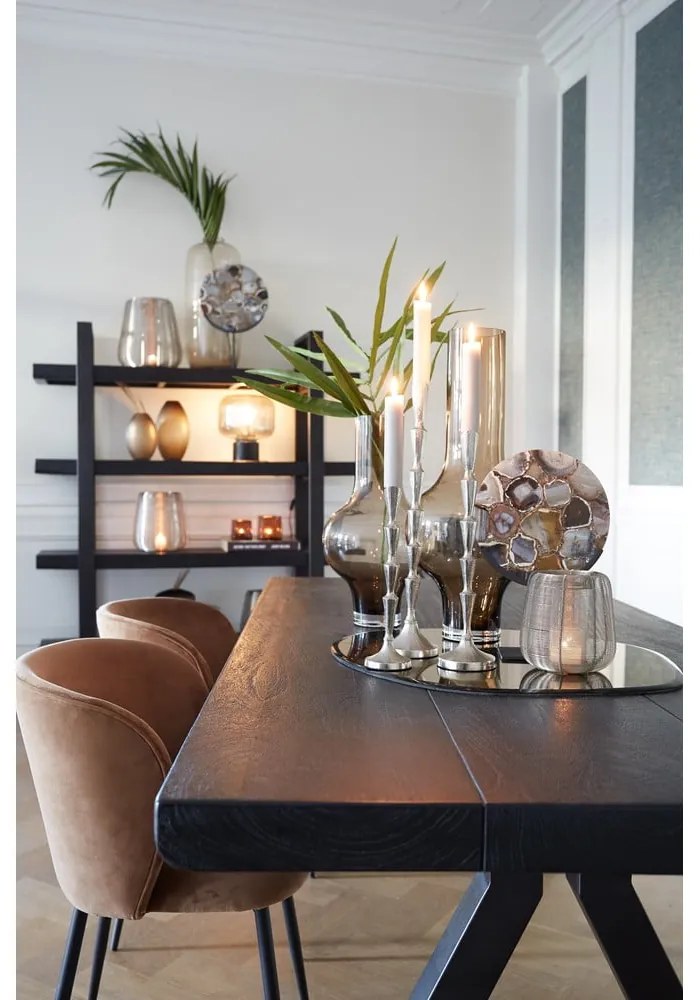 Hnedá zamatová jedálenská stolička Elyna - Light &amp; Living